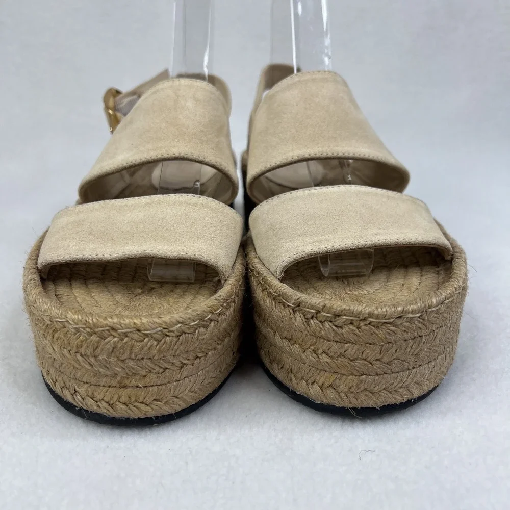 Rag & Bone Brown Odyssey Suede Espadrille Wedge Sandal Size 38 US 8